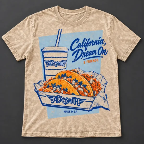 Aerosmith And Friends California Dream On At Hollywood Bowl Los Angeles California United States On October 29 And November 1, 2026 Merch Acid Washed T-Shirt