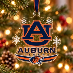 Auburn Tigers NCAA 2026 Custom Shape Acrylic Ornament Christmas Holiday Tree Decoration Fan Gift