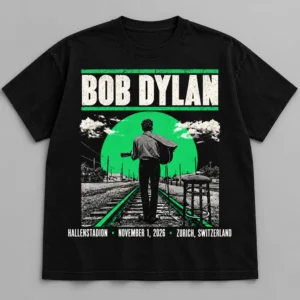 Bob Dylan EU UK Tour 2026 Hallenstadion Zurich November 1 Black T-Shirt