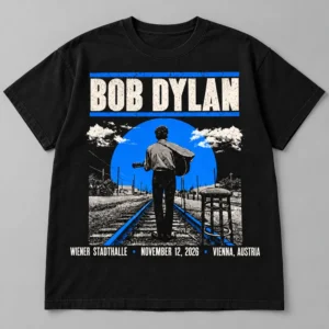 Bob Dylan EU UK Tour 2026 Wiener Stadthalle Vienna November 12 Black T-Shirt