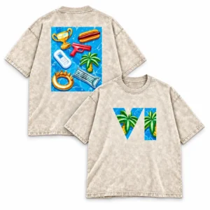 GTA 6 Leon Keer Seven Sins Wynwood Walls Miami 2026 Two Sided Acid Washed T-Shirt