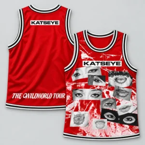 KATSEYE Wildworld Tour Montreal 2026 Red Eyes And Lips Round Neck Basketball Jersey Shirt
