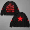 Kanye West YE Live at Reliant Stadium October 31 2026 Black Long Sleeve Shirt Merch