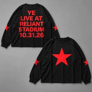 Kanye West YE Live at Reliant Stadium October 31 2026 Black Long Sleeve Shirt Merch