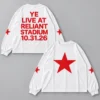 Kanye West YE Live at Reliant Stadium October 31 2026 White Long Sleeve Shirt Merch