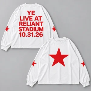 Kanye West YE Live at Reliant Stadium October 31 2026 White Long Sleeve Shirt Merch
