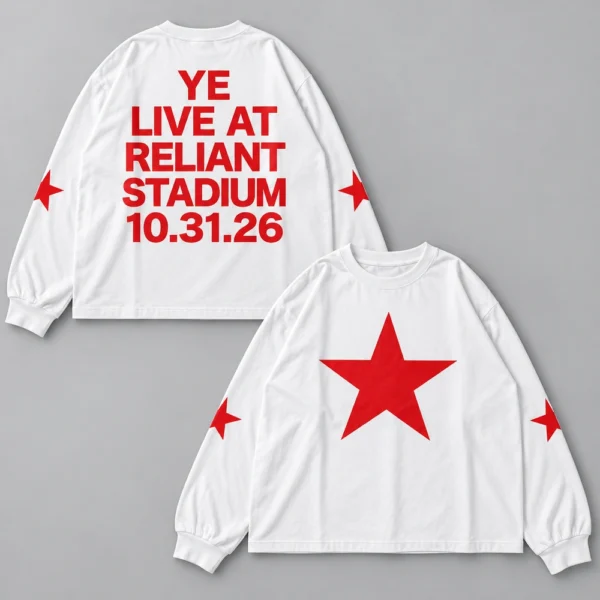 Kanye West YE Live at Reliant Stadium October 31 2026 White Long Sleeve Shirt Merch