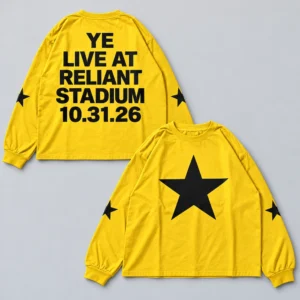 Kanye West YE Live at Reliant Stadium October 31 2026 Yellow Long Sleeve Shirt Merch