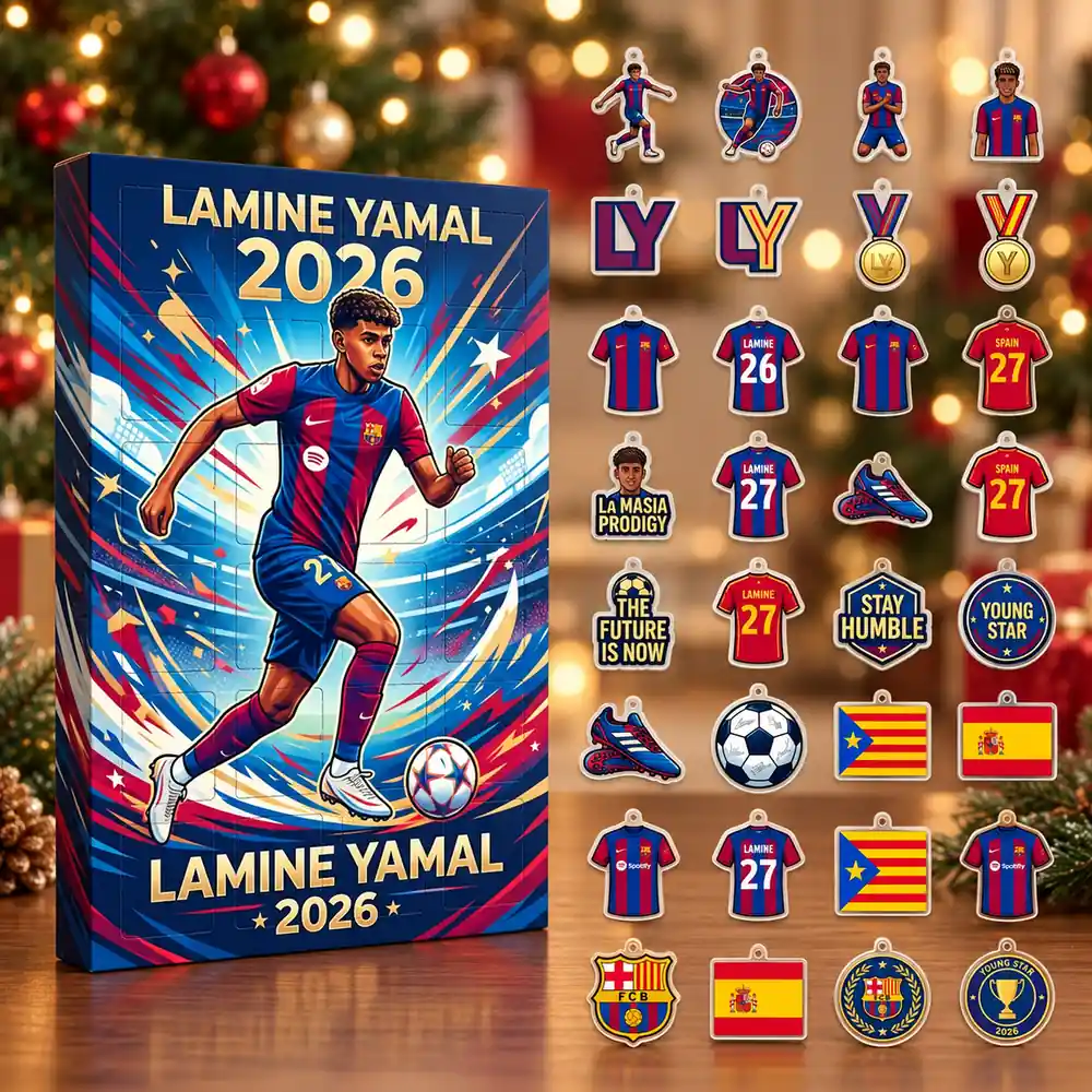 Lamine Yamal FC Barcelona Spain Football Collage Christmas 2026 Advent Calendar