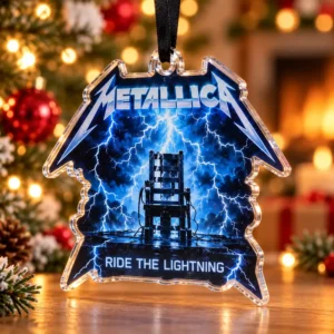 Metallica Ride The Lightning Album Artwork Christmas Custom Shape Acrylic Ornament