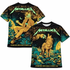 Metallica Wolf And Skeleton Las Vegas Sphere 2026 Two Sided 3D All Over Print T Shirt