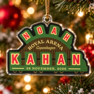 Noah Kahan The Great Divide Tour Copenhagen Royal Arena 2026 Vintage Sign Custom Shape Acrylic Christmas Ornament