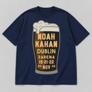 Noah Kahan The Great Divide Tour at 3Arena Dublin Ireland on November 19, 21 and 22, 2026 Merch Stout Pint Navy T-Shirt