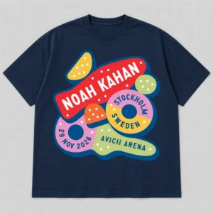 Noah Kahan The Great Divide Tour at Avicii Arena Stockholm Sweden on November 29, 2026 Merch Candy Navy T-Shirt