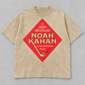 Noah Kahan The Great Divide Tour at Hallenstadion Zurich Switzerland on November 25, 2026 Merch Alphorn Beige Acid Washed T-Shirt