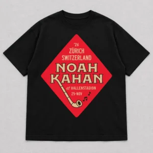 Noah Kahan The Great Divide Tour at Hallenstadion Zurich Switzerland on November 25, 2026 Merch Alphorn Black T-Shirt