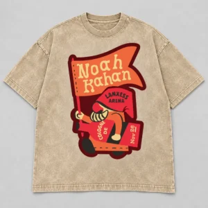 Noah Kahan The Great Divide Tour at LANXESS Arena Cologne Germany on November 26, 2026 Merch Flag Bearer Beige Acid Washed T-Shirt