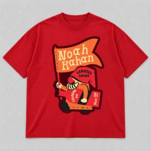 Noah Kahan The Great Divide Tour at LANXESS Arena Cologne Germany on November 26, 2026 Merch Flag Bearer Red T-Shirt
