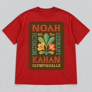 Noah Kahan The Great Divide Tour at Olympiahalle Munich Germany on December 4, 2026 Merch Floral Red T-Shirt