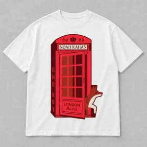 Noah Kahan The Great Divide Tour at The O2 London United Kingdom on November 13, 14 and 17, 2026 Merch Telephone Box Fox White T-Shirt