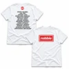 Robbie Williams Pulso GNP Festival Queretaro Mexico October 10 2026 Red Robbie Box Logo and Tour Cities White Two-Sided T-Shirt