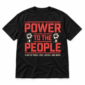 Tom Morello Power To The People Festival Columbia Maryland October 3 2026 Merriweather Post Pavilion Distressed Red Fists Black T-Shirt