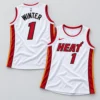 aespa Winter Miami Heat Number 1 White Round Neck Basketball Jersey Shirt